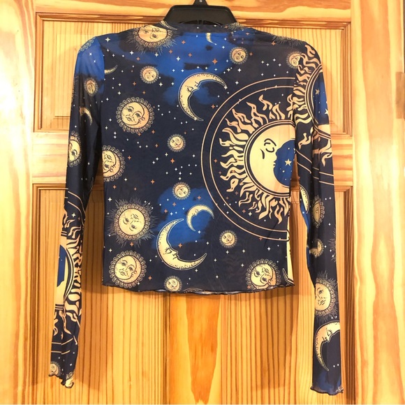 Like new! Women’s SHEIN Galaxy Print Sheer Mesh Top - Picture 5 of 5